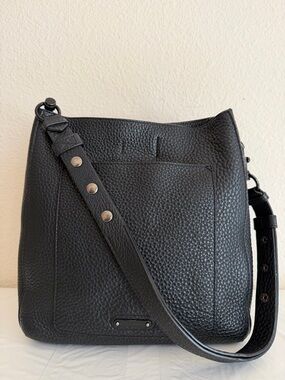 Rebecca Minkoff DARREN Black Pebbled Leather Shoulder Bag